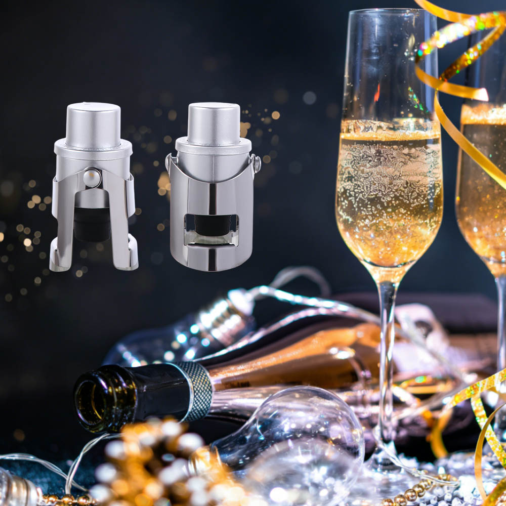 Wine Preservation Pump - 2 stuks ingebouwde drukpomp vacuüm champagnestop