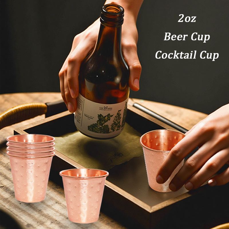 Mule Copper Mug - Set van 4/6 verkoperde bierbekers 2oz