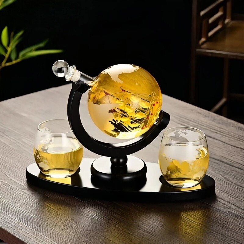 Decanter Globe Set - Decoratieve Globe Wijnkarafset, Glazen Karaf met
