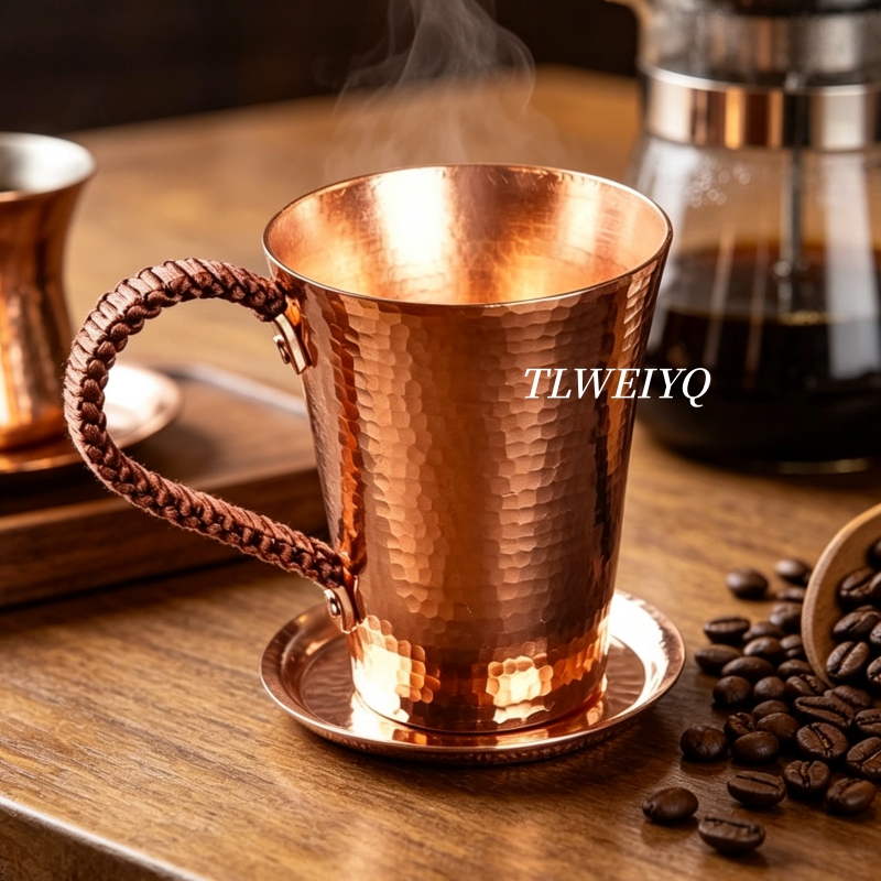 Mule Copper Mug - Vintage koperen koffiemok, met deksel 400