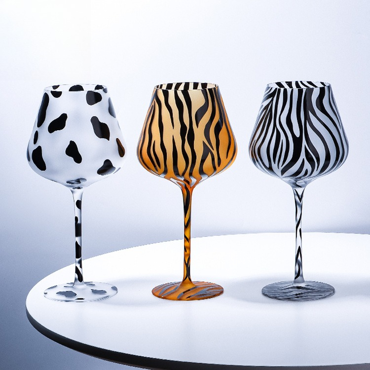 Highball Glass Set - Creatief geschilderd tijgerluipaard highball glas kristal