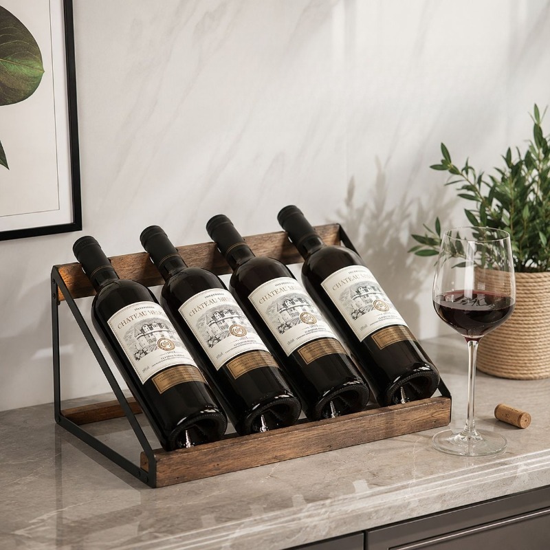 Houten wijnrek voor thuisbar,  - Home Bar Shelves recensie en prijs