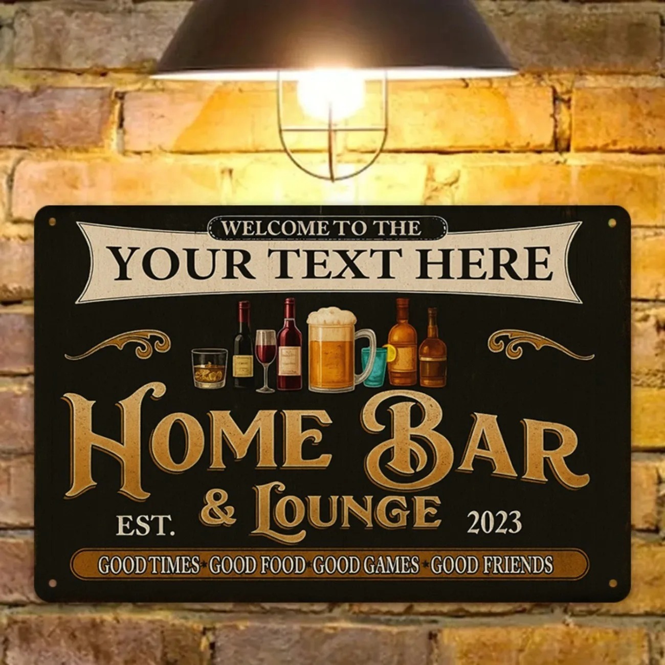 Aangepaste tekst Vintage Home  - Home Bar Signs recensie en prijs