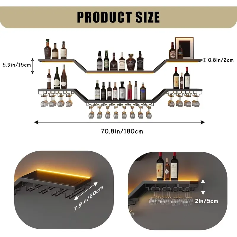 70,8 inch LED wandgemonteerde  - Home Bar Shelves recensie en prijs